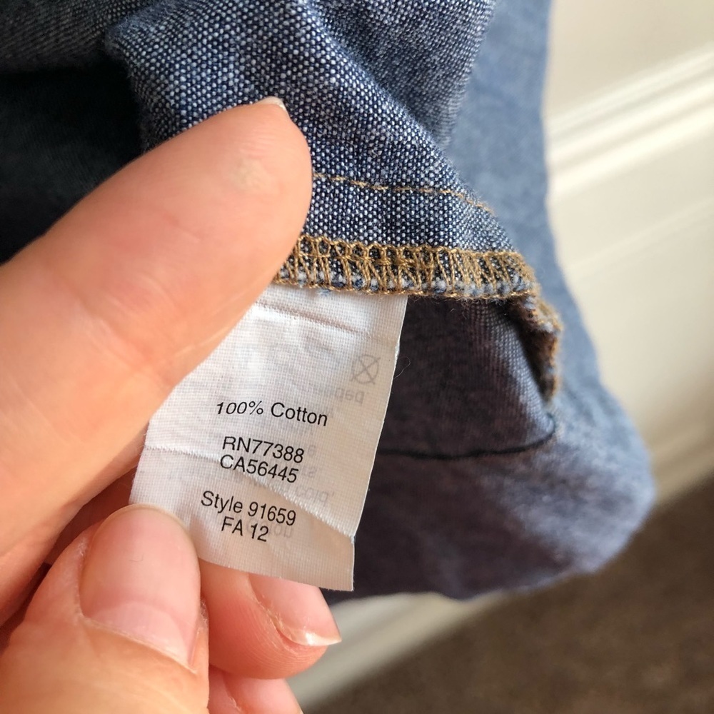 JCrew classic roll tab sleeve denim dress - Picture 5 of 7
